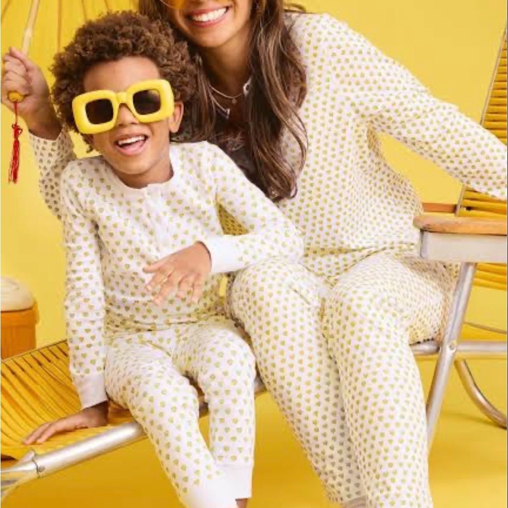 EUC Roller Rabbit Yellow Printed Kids Pajama Set